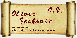 Oliver Vesković vizit kartica